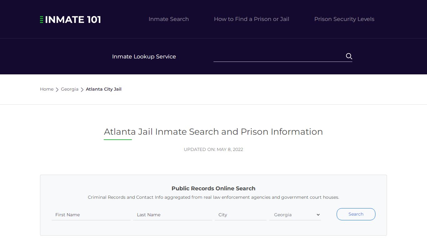 Atlanta Jail Inmate Search and Prison Information