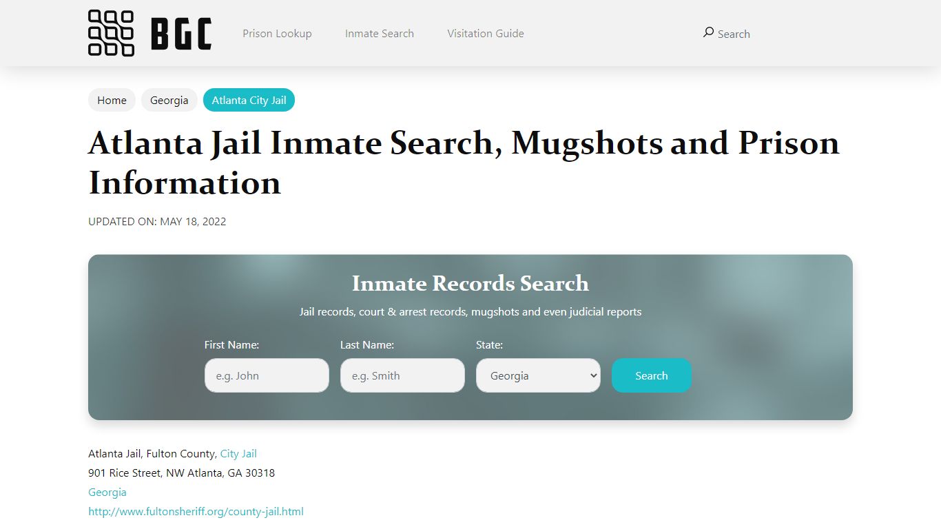 Atlanta Jail Inmate Search, Mugshots and Prison Information