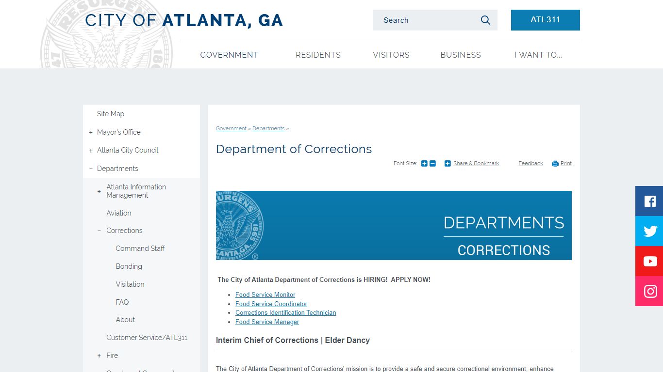 Department of Corrections | Atlanta, GA